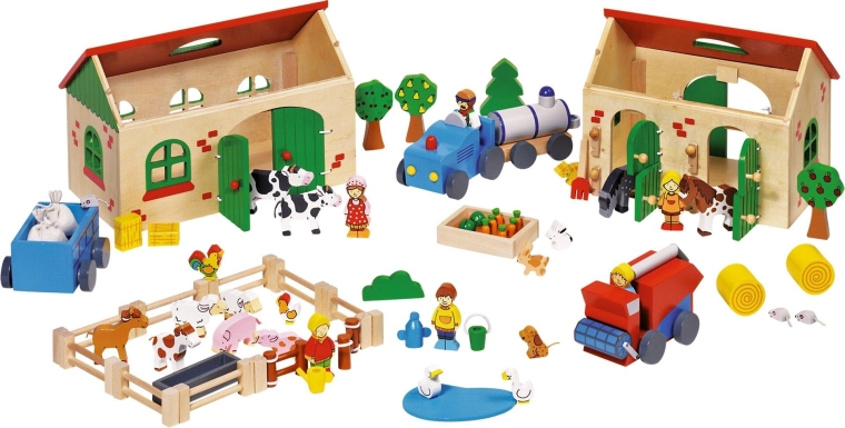 Ferme en bois My Farm – ensemble de jeu 71 pièces