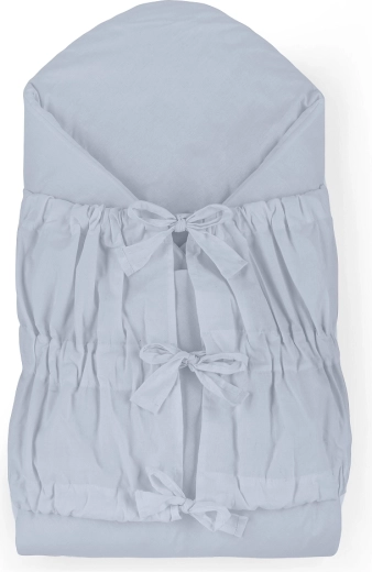 Petite&Mars couverture d’emmaillotage à lacets nurse avec insert en coco dusty blue 75 × 75 cm