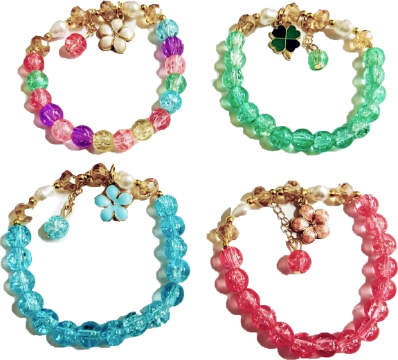 Bracelet de perles avec motif floral