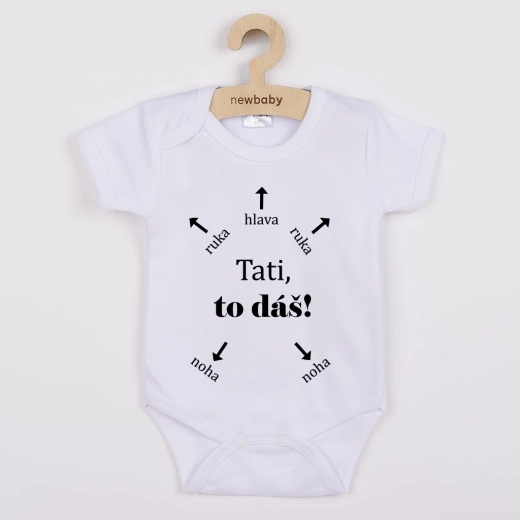 Body bébé avec imprimé New Baby Papa, tu vas y arriver ! – manches courtes