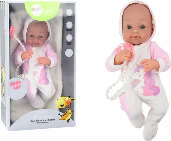 Poupée Bébé avec Tétine et Tenue de Licorne