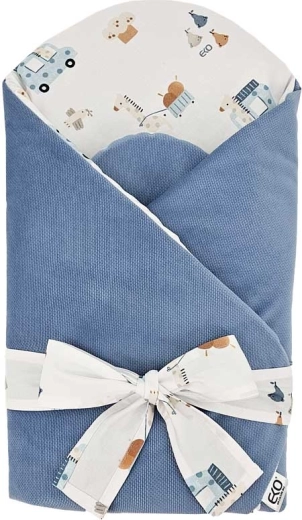 Couverture d’emmaillotage en coton EKO avec velours et insert en coco Giraffe 75 × 75 cm