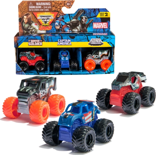Monster Jam Mini Jams Marvel, set de 3 petites voitures à l’échelle 1:87 - 3 pièces