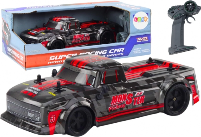 Pick-up RC 1:18 avec pneus en caoutchouc – noir‑rouge