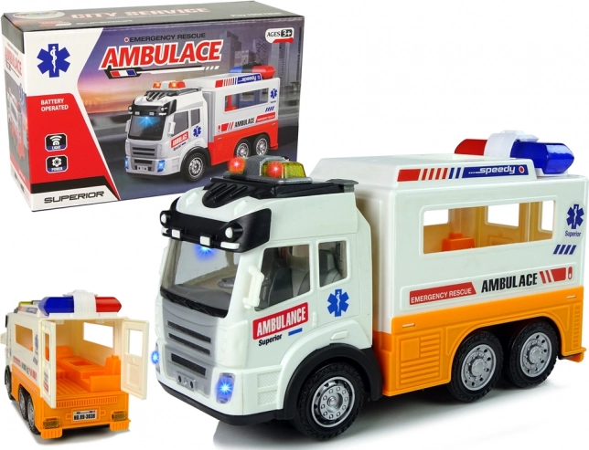 Ambulance jouet à piles avec effets lumineux et sonores