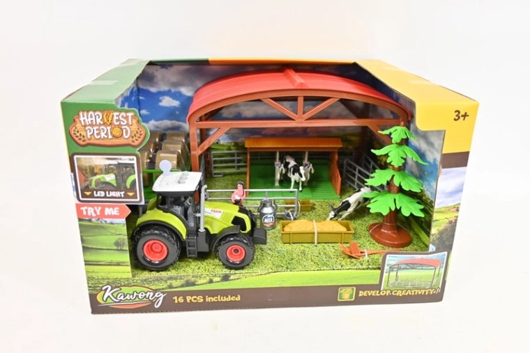 Ensemble de ferme avec tracteur (16 pièces)