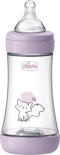 Biberon anti-coliques Chicco Perfect5 240 ml fille, débit moyen 2m+