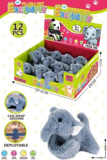 Bracelet en peluche avec éléphant 11 × 7,5 cm