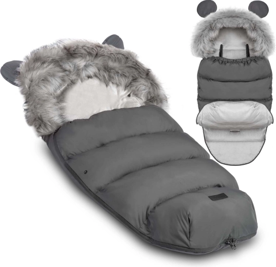 Chancelière d’hiver pour poussette et luge Ricokids Elmi gris foncé