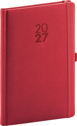 Agenda hebdomadaire Notique Diamante 2027 rouge 15 × 21 cm