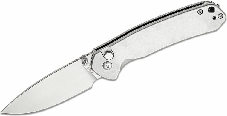 CJRB Pyrite Steel couteau de poche 7,9 cm, tout acier stonewash