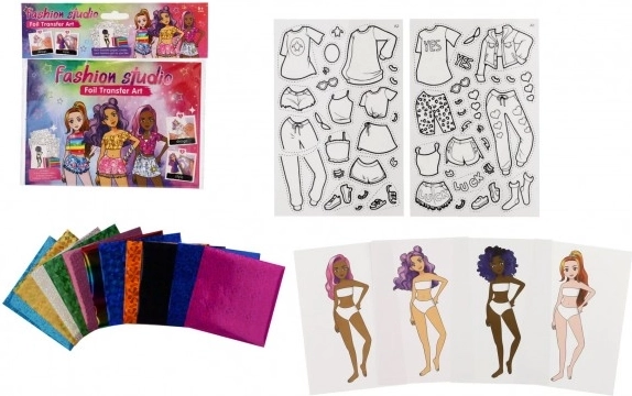 Kit créatif styliste de mode avec images en feuille métallisée