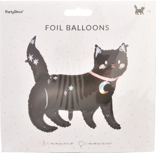 Ballon en aluminium chat noir 96 × 95 cm