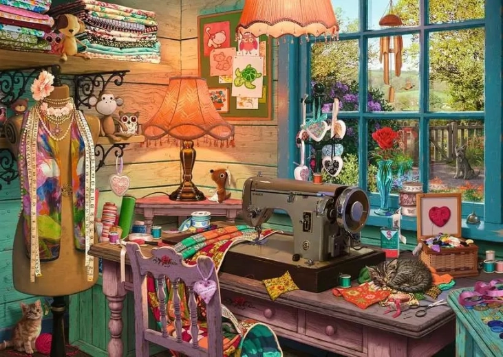 Puzzle Ravensburger Mon refuge 4 : Coin couture 1000 pièces