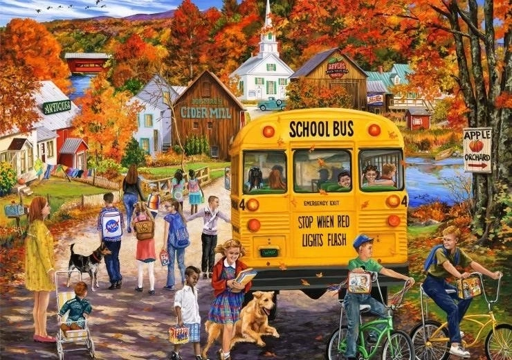 Puzzle Autobus scolaire 2000 pièces BLUEBIRD