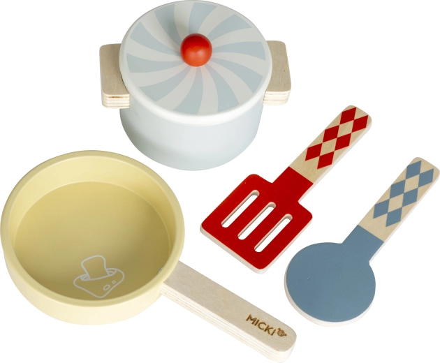 Ensemble de vaisselle de cuisine en bois pour enfants Micki