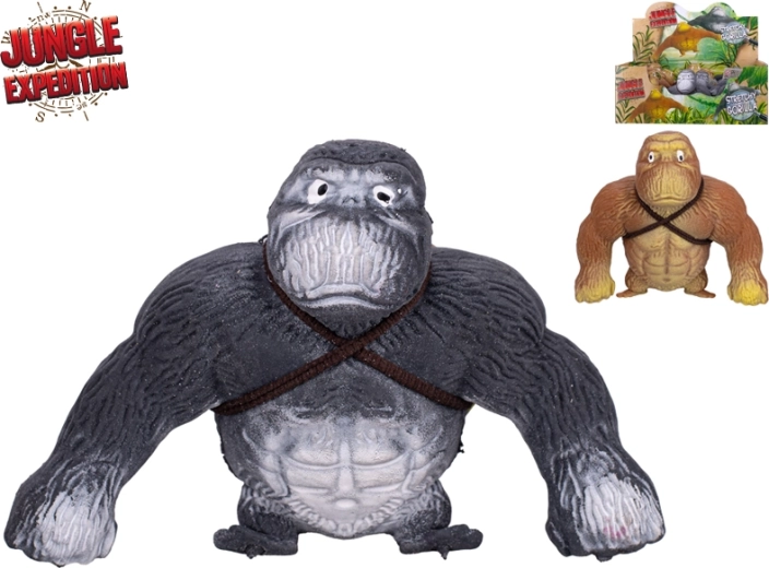 Jungle Expedition figurine de gorille super extensible env. 10 cm (assortiment de 2 couleurs)