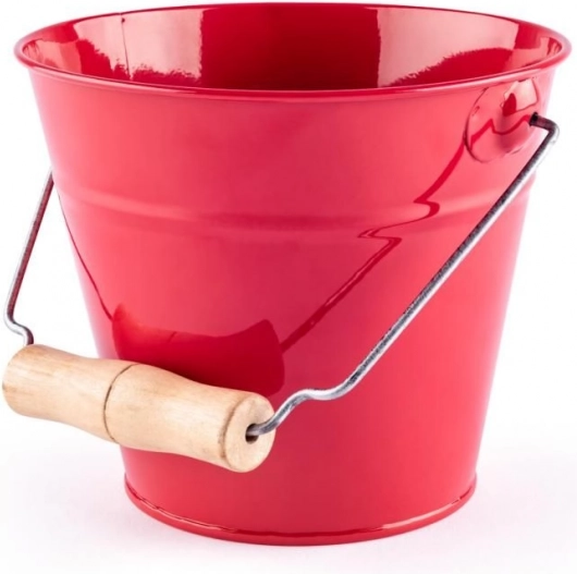 Woody seau de jardin rouge en métal