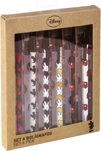 Set de stylos à bille Disney Mickey (6 pièces)