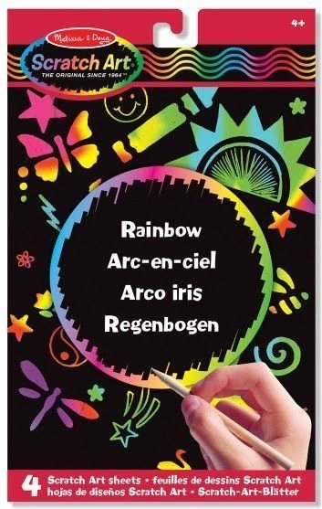Tableau arc-en-ciel à gratter scintillant