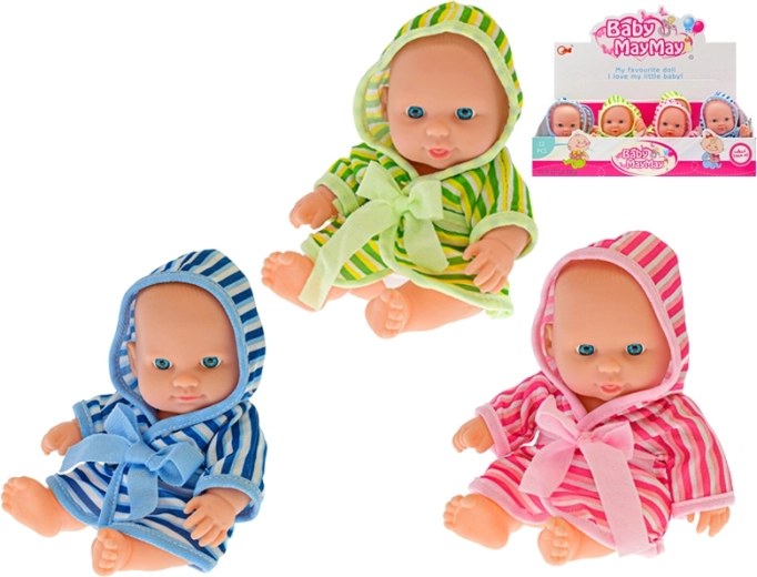 Bébé en peignoir rayé 20 cm