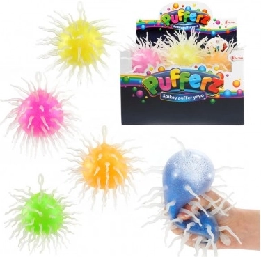 Balle pelucheuse antistress en silicone pailletée type slime 8 cm, assortiment de couleurs