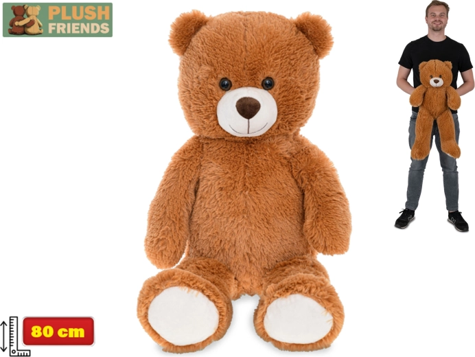 Ours en peluche Plush Friends 80 cm – marron foncé