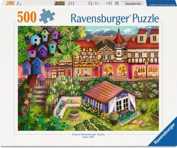Puzzle Ravensburger Petite ville du marché 500 pièces