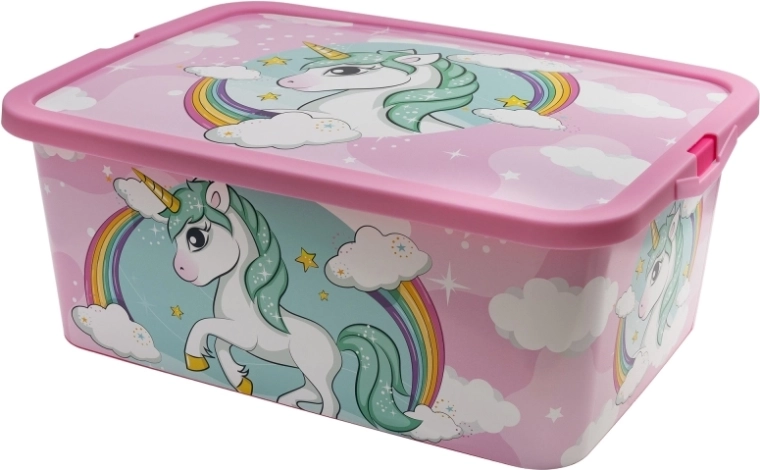 Boîte de rangement avec motif licorne 13 l