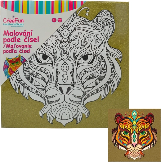 Peinture par numéro sur toile – tigre 30 × 30 cm