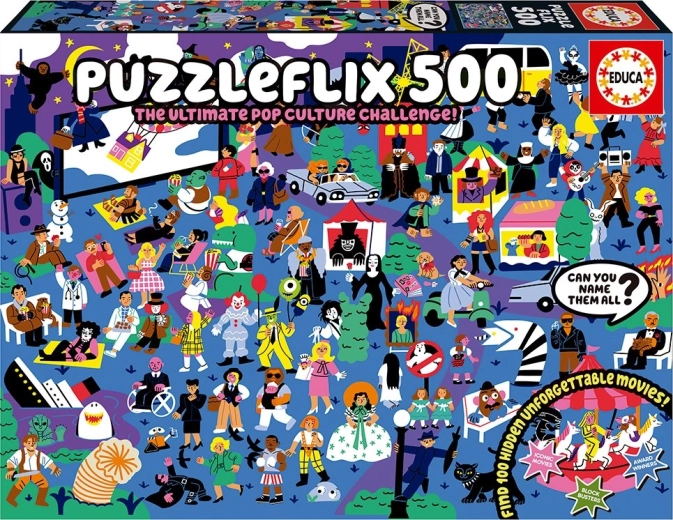 Educa Puzzleflix 500 pièces – défi cinéma avec 100 références cachées