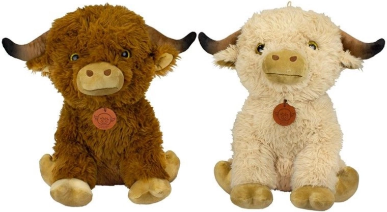 Peluche vache Highland (bovin des Highlands) assise 20 cm - 1 pièce