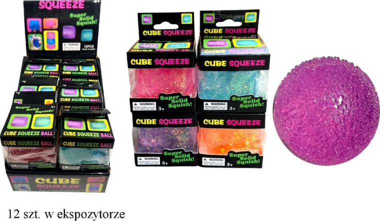 Balle sensorielle antistress en gel avec paillettes