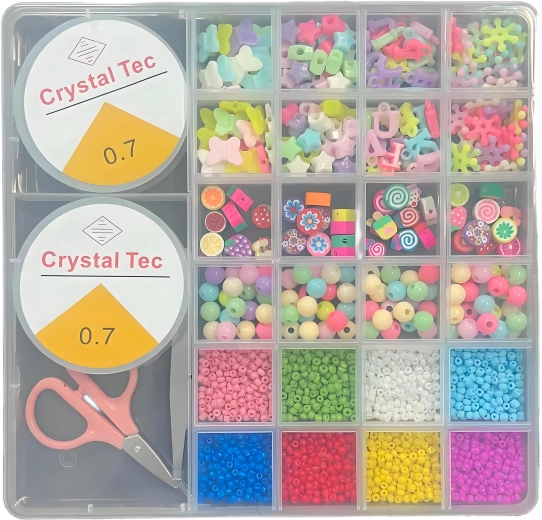Set de perles avec organiseur, 26 compartiments