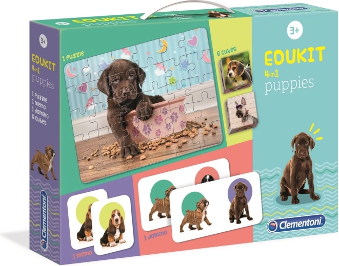 CLEMENTONI Coffret de jeux Chiots 4-en-1