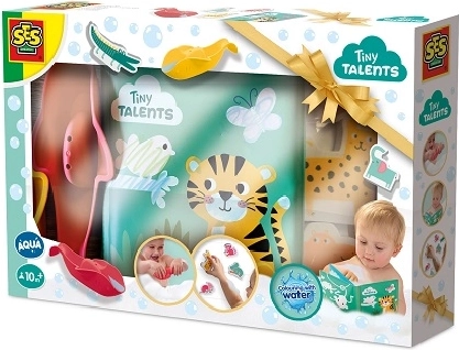 SES set de bain – livre magique et animaux en mousse safari