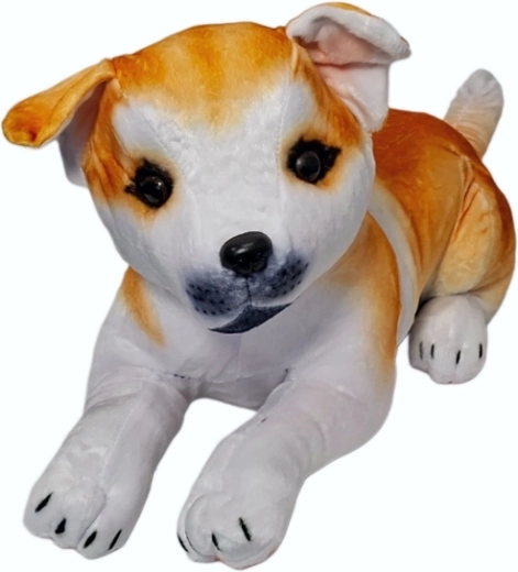 Chien en peluche blanc-roux - 1 pièce