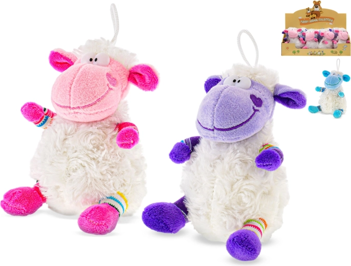 Mouton en peluche 14 cm assis, plusieurs couleurs