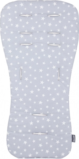 Coussin doux pour poussette avec étoiles – gris