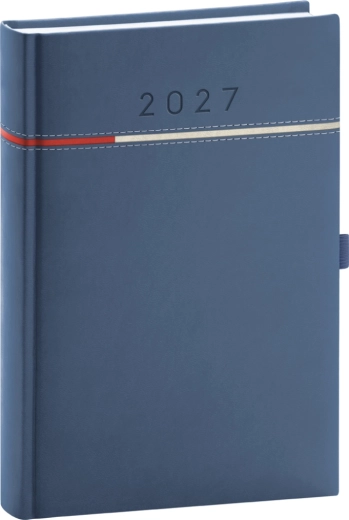 Agenda quotidien Notique Tomy 2027 bleu-rouge 15 × 21 cm