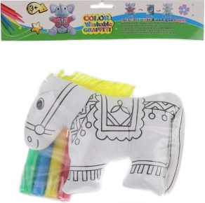 Cheval à colorier – peluche lavable avec feutres