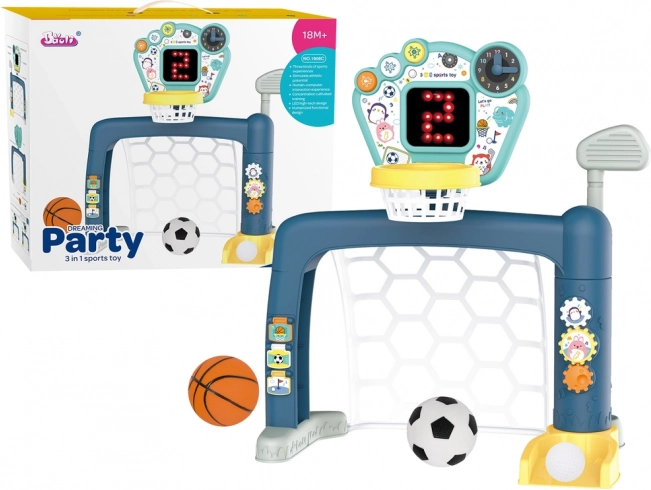 Set de sport pour enfants 3-en-1 : basket-ball, football et golf