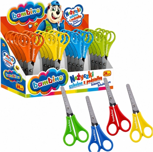 Ciseaux scolaires avec règle BAMBINO - 1 pièce