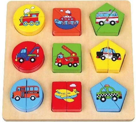 Puzzle à encastrer véhicules et formes pour enfants