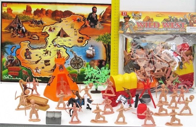 Amérindiens avec accessoires – figurines de jeu et set d’accessoires