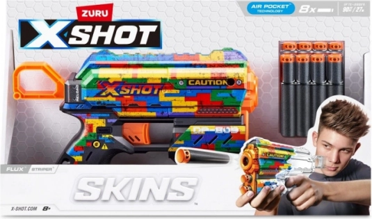 Blaster en mousse X-Shot Skins Flux Striper (8 fléchettes)
