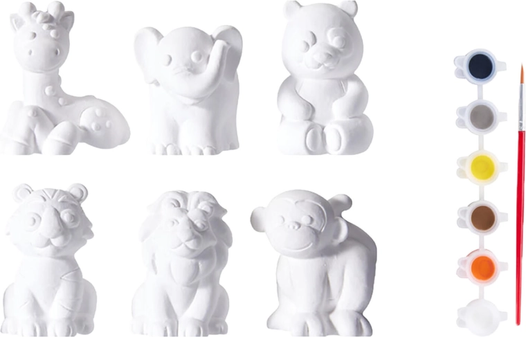 Kit de peinture de figurines 3D en plâtre – 13 pièces
