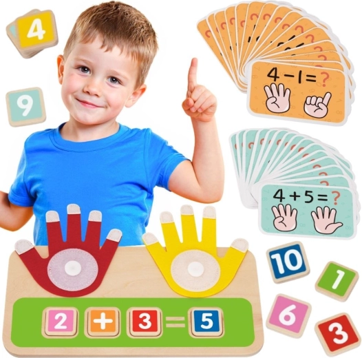 Jouet éducatif en bois Tooky Toy pour apprendre à compter sur les doigts