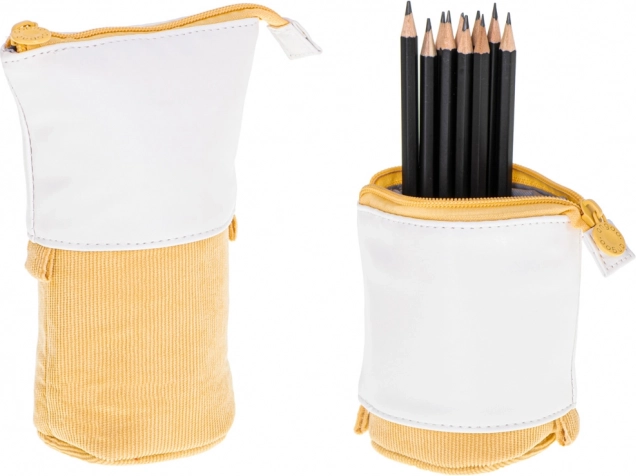 Trousse scolaire télescopique 2‑en‑1 – jaune