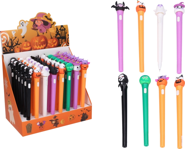 Stylo gel avec décoration Halloween lumineuse - 1 pièce